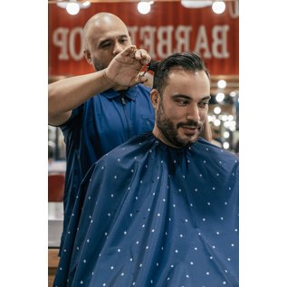 Barber Strong Barber Strong Cape NanoShield Polyester Hook Closure Blue | Barber Shield 54"x64"