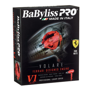 BabylissPRO BabylissPRO Volare Ferrari Designed Engine V1 Nano Titanium AC Hair Blow Dryer Red 2000W