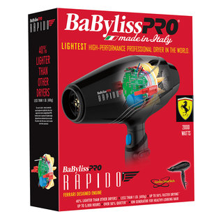 BabylissPRO BabylissPRO Rapido Ferrari Designed Engine Hair Blow Dryer 2000W