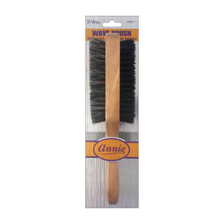 Annie Annie 2-Way Wooden Club Wave Brush Soft/Hard Bristles Long Handle 2071