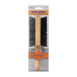 #2061 Annie Hard Club Boar & Nylon Bristle Brush (6PC)