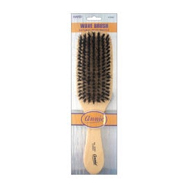 Annie Annie Wooden Club Wave Brush Hard Natural Boar Bristles Long Handle 2060