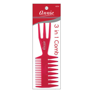 Annie *CLOSEOUT* Annie 6" Small 3-in-1 Comb 210