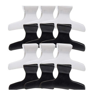 Niso Niso 3" Butterfly Clamps Clips Black | White 12pcs