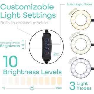 12" Selfie LED Ring Light Kit w/ Tripod - X002B16GWD