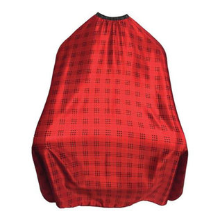 Shave Factory Shave Factory Satin Cutting Cape Snap Closure 57"x51" Pattern Red