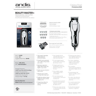 Andis Andis Beauty Master+ Adjustable Blade Corded Clipper 66360