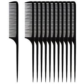 Niso Niso 8-1/2" Flexible Plastic Rat Tail Combs [DZ]