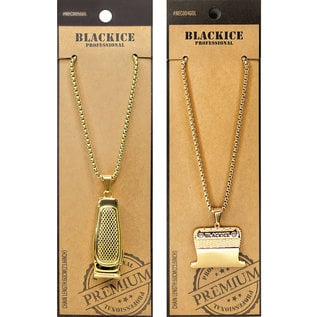 Black Ice Black Ice Barber's Jewelry Pendant Chain Necklace Gold