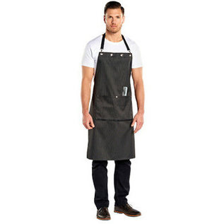 Campbell's ScalpMaster Pinstripe Barber Apron w/ Metal Accents Polyester Black