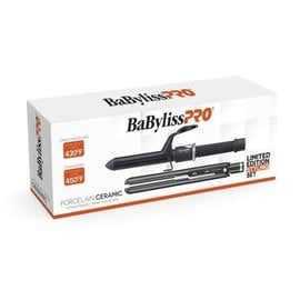 BabylissPRO BabylissPRO Porcelain Ceramic 1" Straightener Flat Iron & 1" Spring Curling Iron