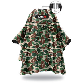 Black Ice Black Ice Signature Series Barber Styling Cape "Original Camo" Hook Closure 59"x55"