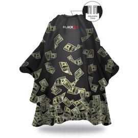 Black Ice Black Ice Barber Cutting Styling Cape "Money Shower" Hook Closure 59"x55"