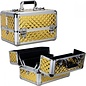 Diamond Cosmetic Makeup Hard Case with Dividers & Extendable Trays