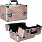 Diamond Cosmetic Makeup Hard Case with Dividers & Extendable Trays