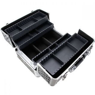 Diamond Cosmetic Makeup Hard Case with Dividers & Extendable Trays