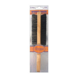 Annie Annie 2-Way Wooden Club Wave Brush Soft/Hard Bristles Long Handle 2092