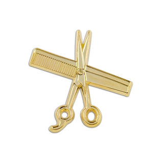 MD Barber Shear & Comb Lapel Pin Gold