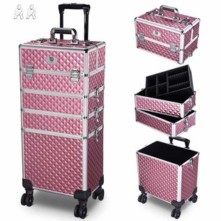 Byootique Byootique 4-in-1 Rolling Beauty Makeup Hard Case Cosmetic Trolley Organizer Lockable