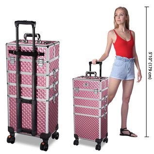 Byootique Byootique 4-in-1 Rolling Beauty Makeup Hard Case Cosmetic Trolley Organizer Lockable