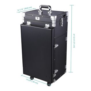 Byootique Byootique Aluminum Beauty Makeup Hard Case Table Rolling Travel Salon Nail Trolley Cosmetic with Speakers