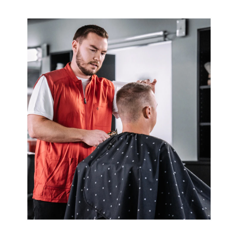 Barber hair cutting and styling cape