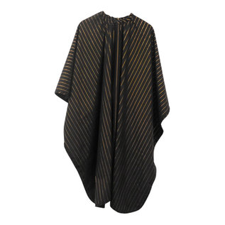 Barber Strong Barber Strong Cutting Styling Cape NanoShield Polyester Hook Closure Black | Gold Stripe 55"x65"