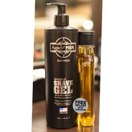 Agadir Agadir Men Invisible Shave Gel Oud Wood 16oz + Free Splash Aftershave Tonic