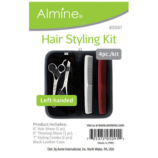 Almine Almine 4pc Hair Styling Kit w/ Cutting & Thinning Shears, Case & Combs Left Handed