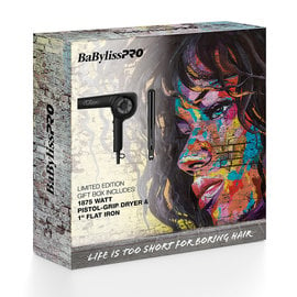 BabylissPRO BabylissPRO Limited Edition Pistol Grip Dryer 1875W & 1" Flat Iron