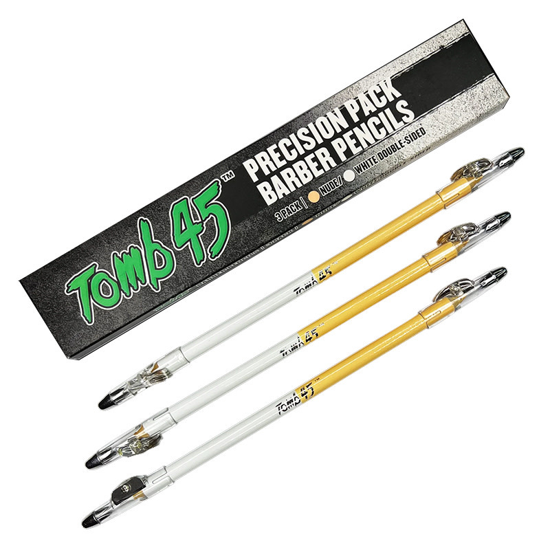Tomb45 Barber Color Enhancement Double Sided Pencil White & Nude 3pc Pack