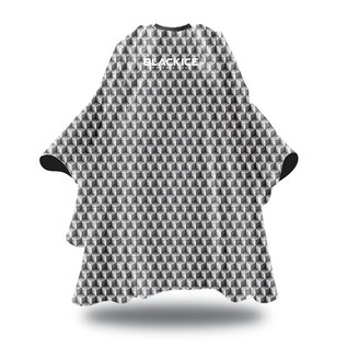 Black Ice Black Ice  Barber Cutting Styling Cape "Geomatrix" Hook Closure 59"x55"  BVE009GEO