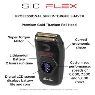 StyleCraft StyleCraft Flex Super Torque Double Foil Cordless Shaver with Digital Display