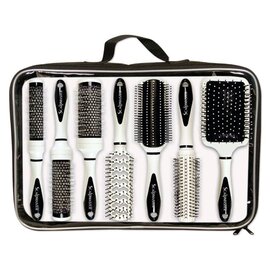 ScalpMaster ScalpMaster The White Tux Collection Ceramic Brush Set with Bag 7pcs