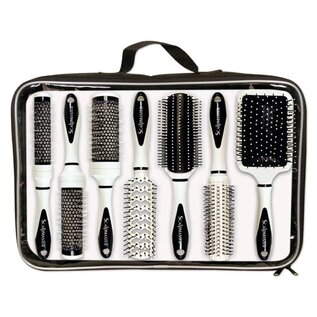 ScalpMaster ScalpMaster The White Tux Collection Ceramic Brush Set with Bag 7pcs