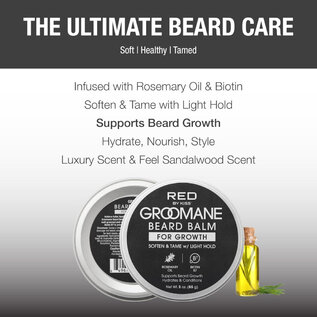 Kiss Red by Kiss Groomane Beard Balm Sandalwood Rosemary Oil Biotin B7 3oz  GR25