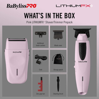 BabylissPRO BaBylissPRO LithiumFX+ Trimmer & Double-Foil Shaver Pink FX73FSTPKMP