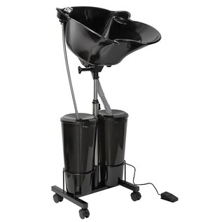 Beauty Kit Solutions Portable Shampoo Bowl with Drain Hose 2 Buckets Adjustable Height Salon Sink