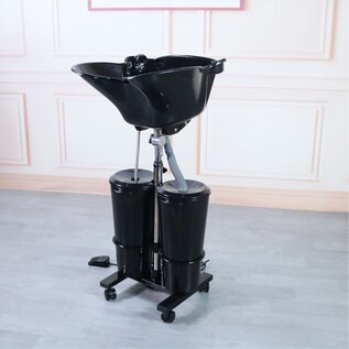 Beauty Kit Solutions Portable Shampoo Bowl with Drain Hose 2 Buckets Adjustable Height Salon Sink