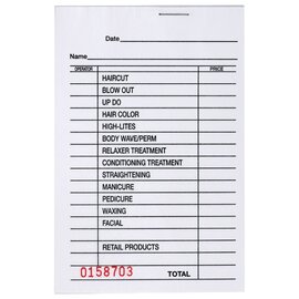 DL Professional DL Professional Salon Check Pad 12pcs | 100pgs - DL-C278
