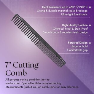 Olivia Garden Olivia Garden CarbonLite Carbon 7 inch Combs for Women and Men - CL-1