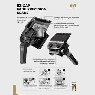 JRL Professional JRL EZ-GAP Fade Precision Blade (Lamborghini  - Diamante Clipper Fade Blade - Whole Set with Lever (Black) - BF05
