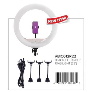 Black Ice Black Ice Barber 22 Inch Ring Light with Stand - BIC012R22