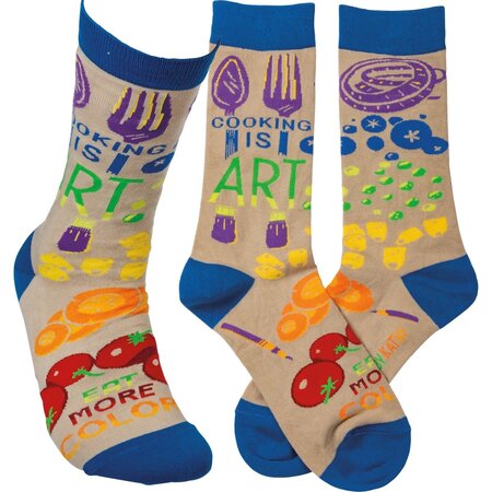 Cooking Is Art Eat More Color Socks