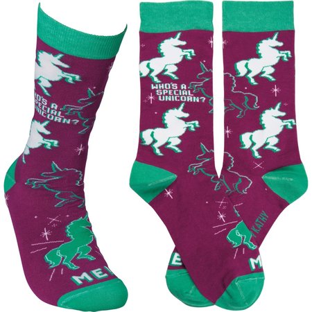 Who's A Special Unicorn? Me! Socks