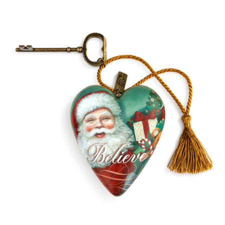 Art Hearts Believe Jolly Santa Art Heart