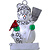 Personal Name Ornament Snowperson with Broom: Zachary