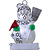 Personal Name Ornament Snowperson with Broom: BLANK