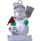  Personal Name Ornament Snowperson with Broom: Sydney