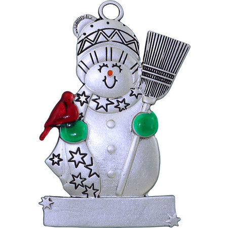 Personal Name Ornament Snowperson with Broom: David